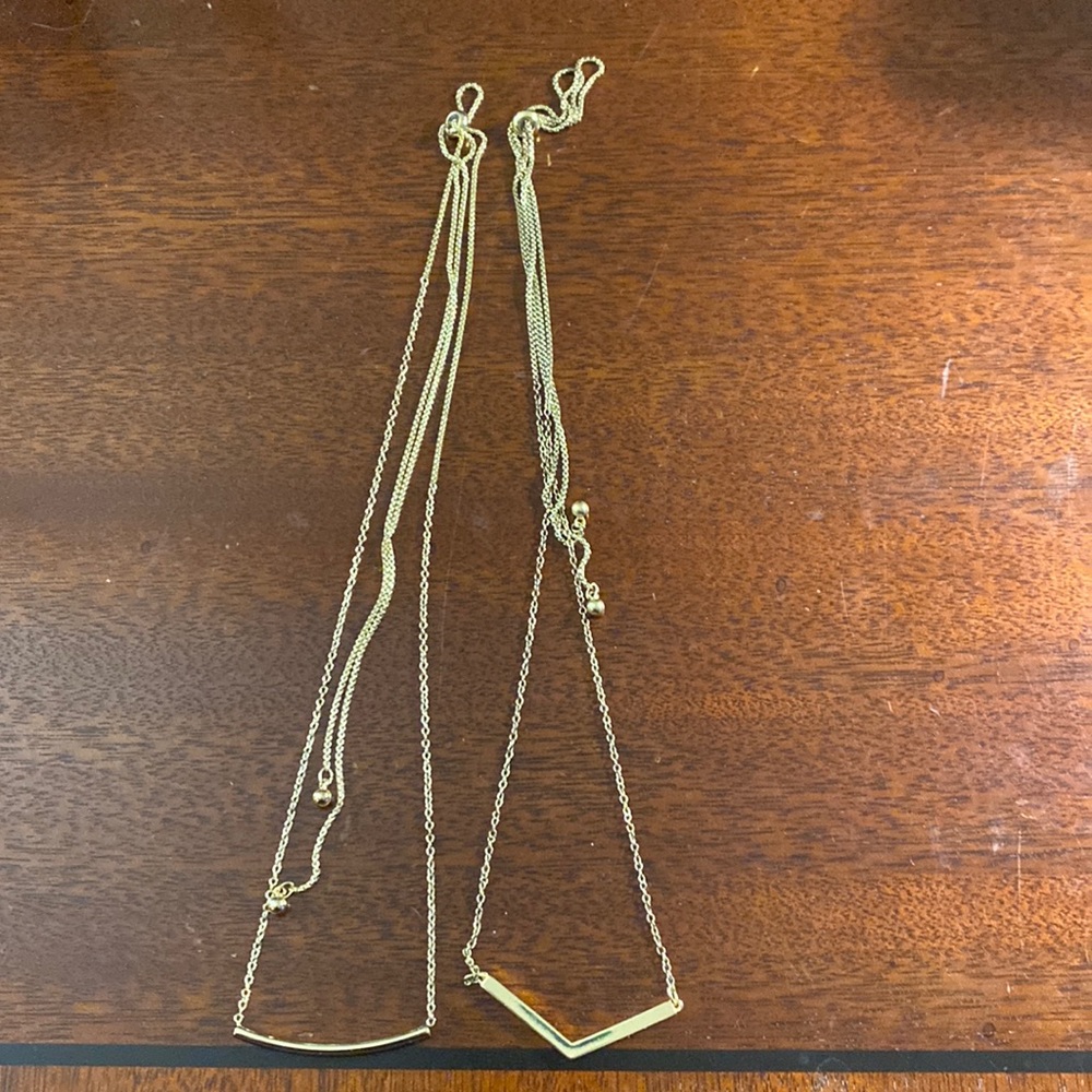 🤩 Set of 2 gold layering necklaces